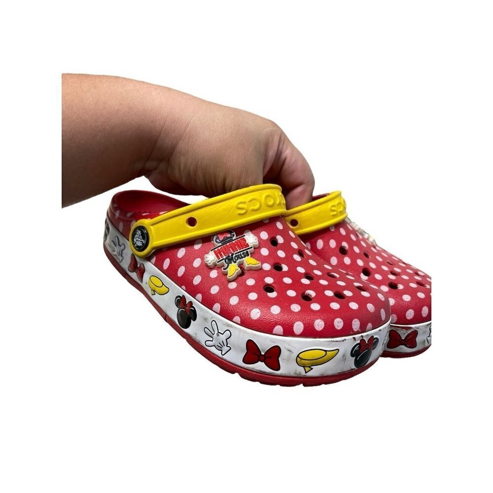 Crocs Disney Parks Minnie Mouse Kids Crocband Red Clogs Junior Size 1 - Picture 5 of 7